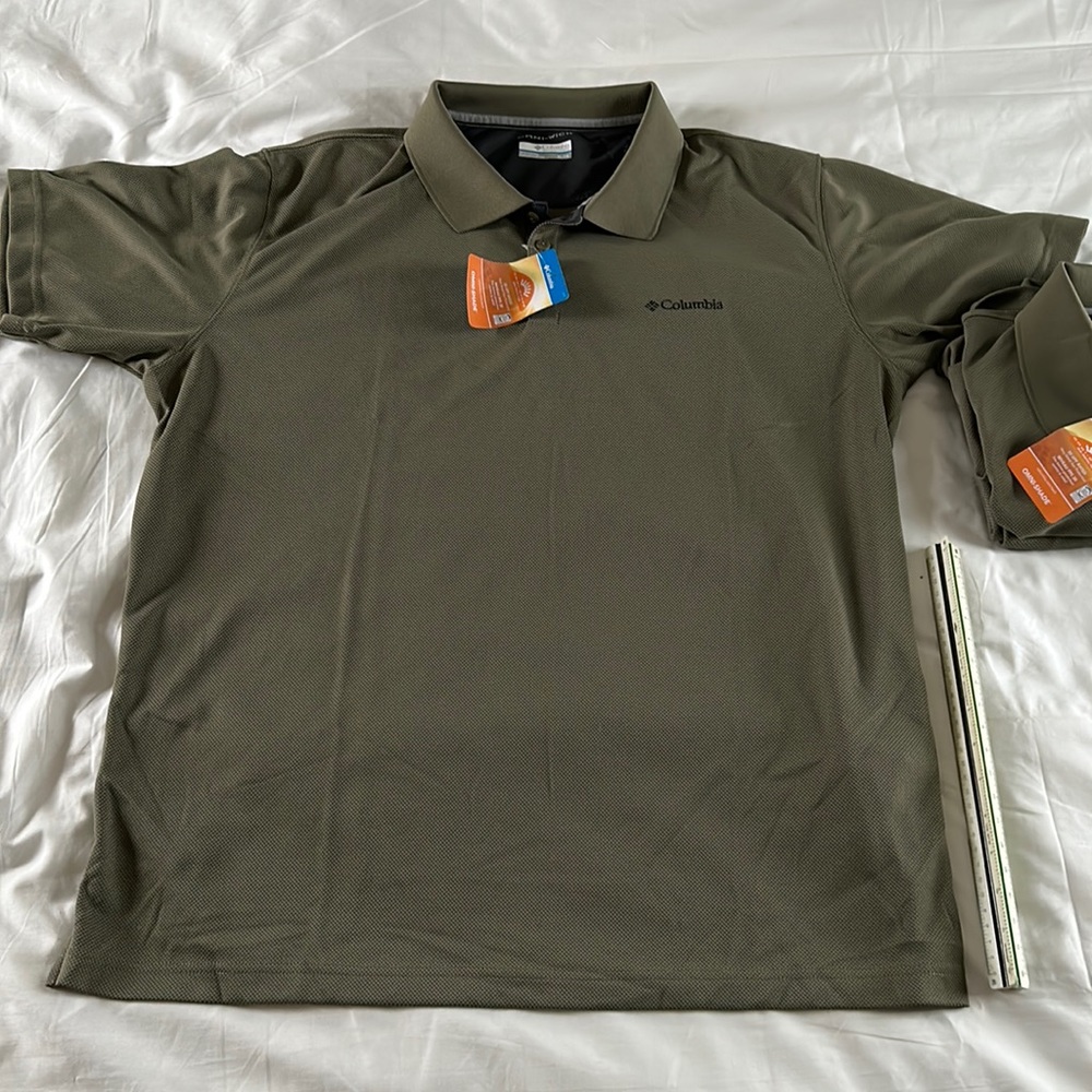 COLUMBIA - OMNI-WICK - polo sportswear -olive/multiple sizes - NWT - brand new